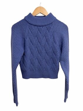 Zara Classic Long Sleeve Cable Knit Turtleneck Sweater